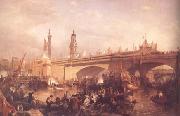 Clarkson Frederick Stanfield The Opening of London Bridge (mk25) oil painting reproduction